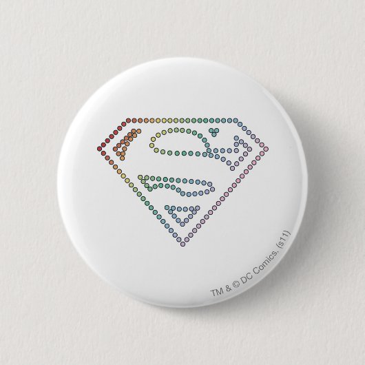 Badge Rond 5 Cm Logo de Supergirl Rainbow Outline (Devant)