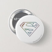 Badge Rond 5 Cm Logo de Supergirl Rainbow Outline (Devant & derrière)
