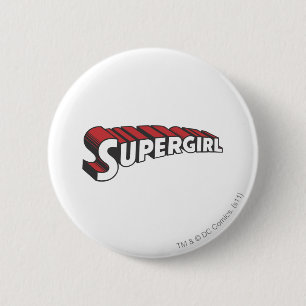Badge Rond 5 Cm Logo de Supergirl Red and White