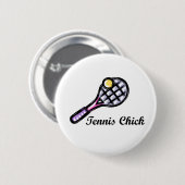 Badge Rond 5 Cm Logo de TennisChick (Devant & derrière)