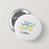 Badge Rond 5 Cm Logo de triathlon (Devant & derrière)