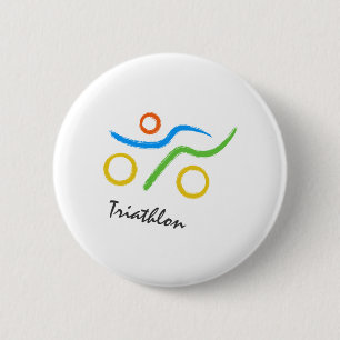 Badge Rond 5 Cm Logo de triathlon