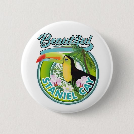 Badge Rond 5 Cm logo de voyage Staniel Cay (Devant)