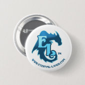 Badge Rond 5 Cm Logo d'EL - bouton Bleu (Devant & derrière)
