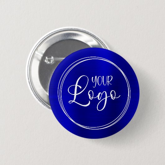 Badge Rond 5 Cm Logo d'entreprise Dark Royal Blue Foil (Devant & derrière)