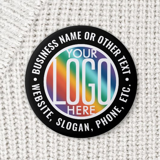 Badge Rond 5 Cm Logo d'entreprise Promotion moderne Noir