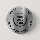 Badge Rond 5 Cm Logo d'entreprise promotionnel argent (Devant)