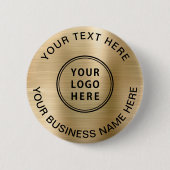 Badge Rond 5 Cm Logo d'entreprise promotionnel or (Devant)