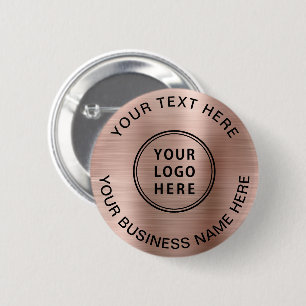 Badge Rond 5 Cm Logo d'entreprise Promotionnels Rose Gold