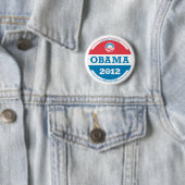 Badge Rond 5 Cm Logo d'Obama 2012 (En situation)