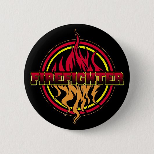 Badge Rond 5 Cm Logo du feu de sapeur-pompier (Devant)