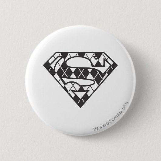 Badge Rond 5 Cm Logo du Jacquard noir Supergirl (Devant)