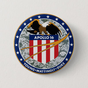 Badge Rond 5 Cm Logo du patch de mission NASA Apollo 16