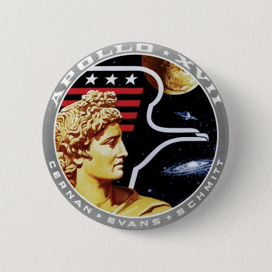 Badge Rond 5 Cm Logo du patch de mission NASA Apollo 17 (Devant)