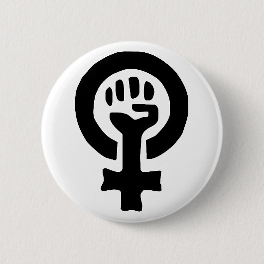 Badge Rond 5 Cm Logo du symbole féministe (Devant)