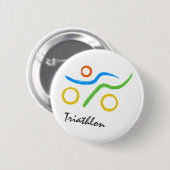 Badge Rond 5 Cm Logo du triathlon (Devant & derrière)
