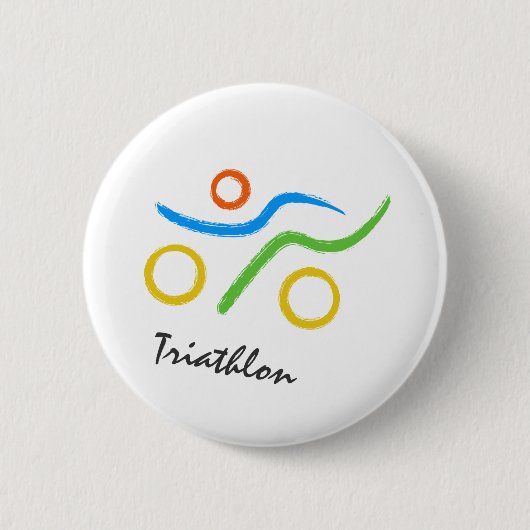 Badge Rond 5 Cm Logo du triathlon (Devant)