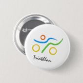 Badge Rond 5 Cm Logo du triathlon (Devant & derrière)