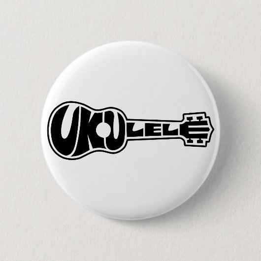 Badge Rond 5 Cm Logo d'ukulélé (Devant)