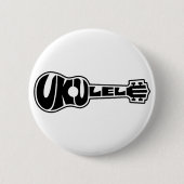 Badge Rond 5 Cm Logo d'ukulélé (Devant)