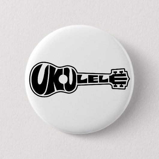 Badge Rond 5 Cm Logo d'ukulélé (Devant)
