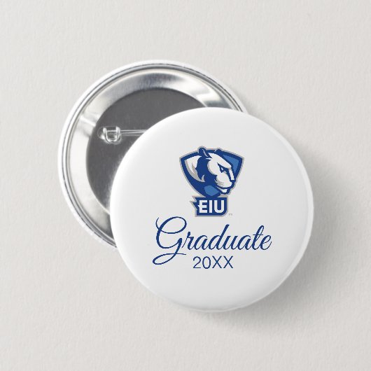 Badge Rond 5 Cm Logo Eastern Illinois University Panthers (Devant & derrière)