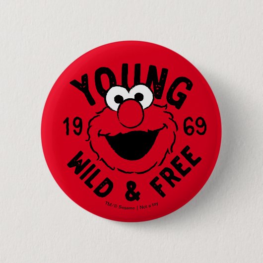 Badge Rond 5 Cm Logo Elmo Skate - Young, Wild & Free 1969 (Devant)