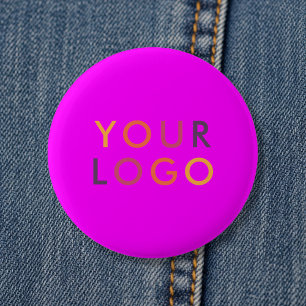 Badge Rond 5 Cm Logo Entreprise Marque Rose Magenta