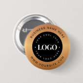 Badge Rond 5 Cm Logo Gold & Black Custom Texte Entreprise Entrepri (Devant & derrière)