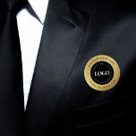Badge Rond 5 Cm Logo Gold & Black Custom Texte Entreprise Entrepri<br><div class="desc">Faites la promotion de votre entreprise avec ce bouton élégant,  avec arrière - plan or dégradé,  logo et texte personnalisés. Ajoutez facilement vos détails en cliquant sur l'option "personnaliser".</div>