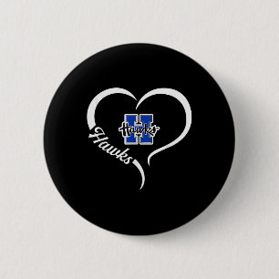 Badge Rond 5 Cm Logo Hillsboro Hawks Demi-Coeur Slogan Hs