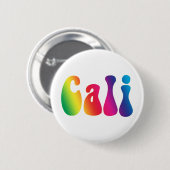 Badge Rond 5 Cm Logo Hippie Cali Cravate-Dye California (Devant & derrière)