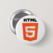 Badge Rond 5 Cm Logo HTML 5 (Devant & derrière)