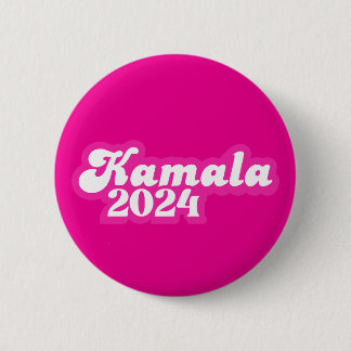 Badge Rond 5 Cm Logo Kamala Harris girly Pink 2024