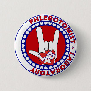 BADGE ROND 5 CM LOGO LABAORTORY D'AMOUR DE PHLEBOTOMIST