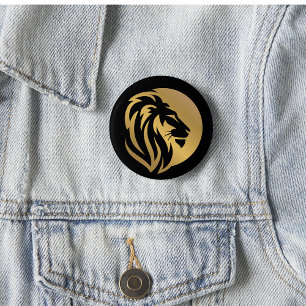 Badge Rond 5 Cm Logo Lion Or Simple