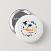 Badge Rond 5 Cm Logo lumineux avec une abeille (Devant & derrière)