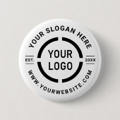 Badge Rond 5 Cm Logo personnalisé blanc promotion (Devant)