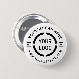 Badge Rond 5 Cm Logo personnalisé blanc promotion