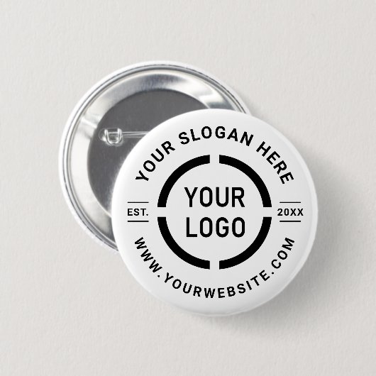 Badge Rond 5 Cm Logo personnalisé blanc promotion (Devant & derrière)