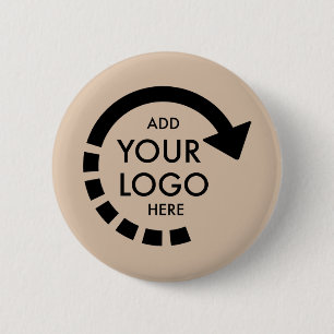 Badge Rond 5 Cm Logo personnalisé Entreprise moderne Beige