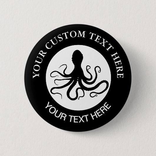 Badge Rond 5 Cm Logo personnalisé Octopus (Devant)