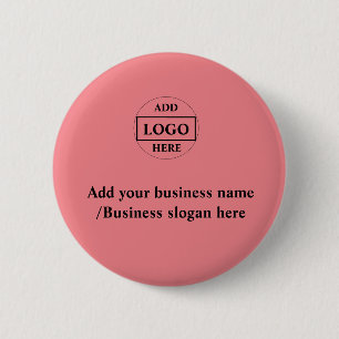 Badge Rond 5 Cm Logo personnalisé simple et élégant ici entreprise