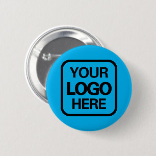 Badge Rond 5 Cm Logo professionnel moderne Sky Blue Black