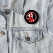 Badge Rond 5 Cm Logo Red Marmoset (En situation)