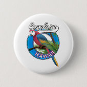 Badge Rond 5 Cm Logo rétro Explore Hawaii (Devant)