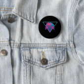Badge Rond 5 Cm Logo Retro Palm Trees (En situation)