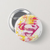 Badge Rond 5 Cm Logo Retro Supergirl (Devant & derrière)