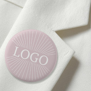 Badge Rond 5 Cm LOGO Rose Pâle Entreprise Marque