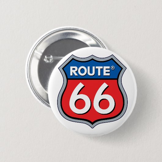 Badge Rond 5 Cm Logo Route 66 (Devant & derrière)
